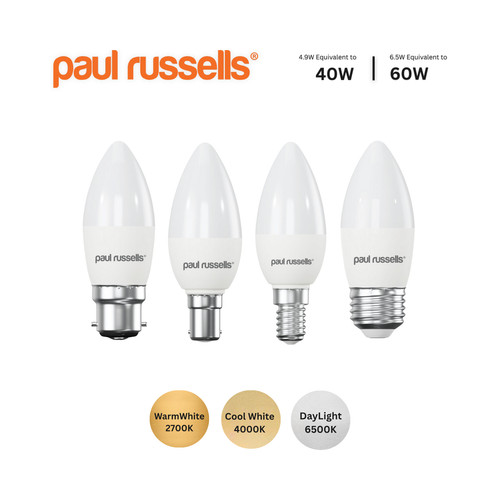 Led candle 40w 5w 60w - led, 4.9w=40w/6.5w=60w